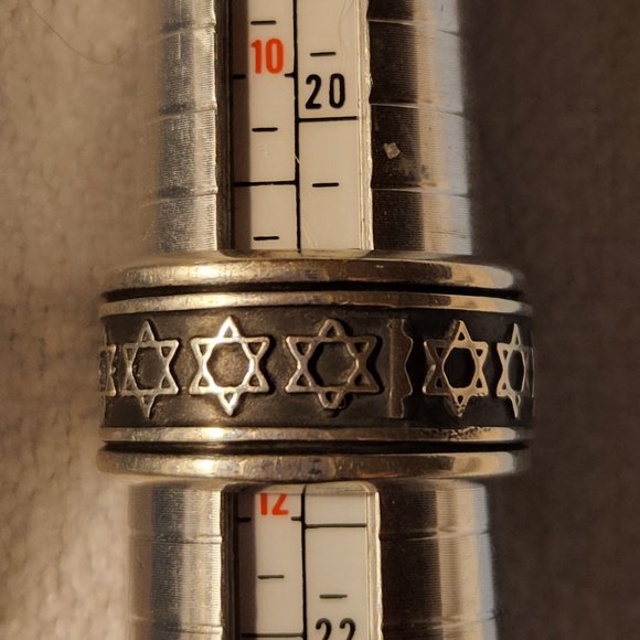 VIINTAGE.   STAR OF DAVID  SPINNER RING   STERLING SILVER   12.5g    size 11-3/4 - Picture 5 of 5